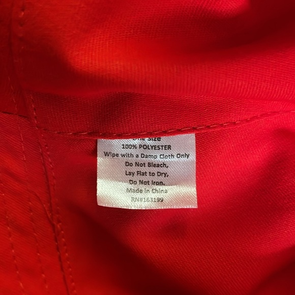 Bucket Hat in Red/Orange & White with Checker/flower Pattern, girls one size - Picture 4 of 6